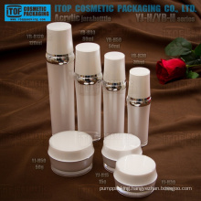 Hot-selling attractive and classical luxury wholesale double layers round acrylic cosmetic containers sets and bottles